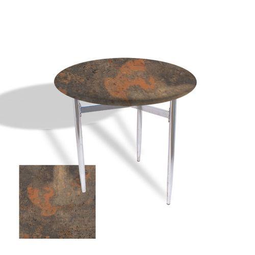 Dockers Venedik Masa Yuvarlak Çap 80 kromnikel (Werzalit, Wermodin veya Allzalit Tabla) - Metalic Oxid 1