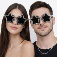 Gümüş Renk Disko Yıldızı Retro Parti Gözlüğü 16X7 cm
