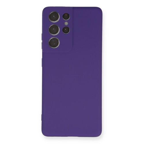 Newface Samsung Galaxy S21 Ultra Kılıf Nano içi Kadife  Silikon - Mor