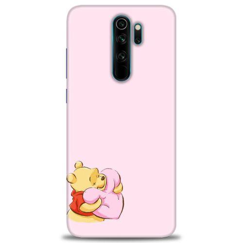 Xiaomi Redmi Note 8 Pro Kılıf HD Baskılı Kılıf - Winnie the Pooh Kalpli + Tam Ekran Koruyucu
