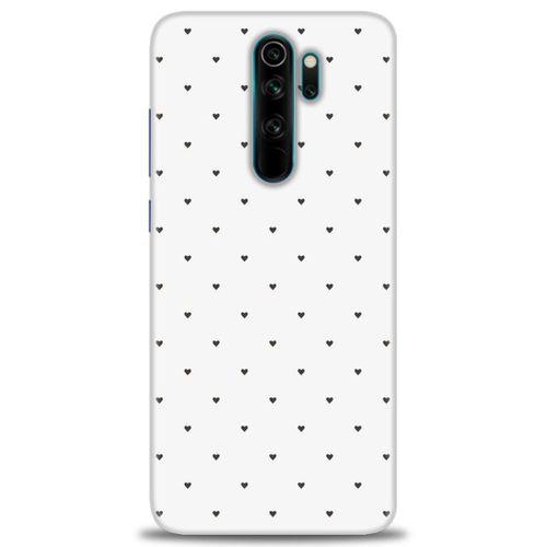 Xiaomi Redmi Note 8 Pro Kılıf HD Baskılı Kılıf - Minik Siyah Kalp + Tam Ekran Koruyucu