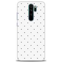 Xiaomi Redmi Note 8 Pro Kılıf HD Baskılı Kılıf - Minik Siyah Kalp + Tam Ekran Koruyucu