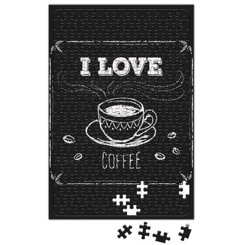 I Love Coffe Siyah Zemin Puzzle 240 Parça Yapboz