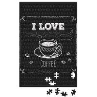 I Love Coffe Siyah Zemin Puzzle 240 Parça Yapboz