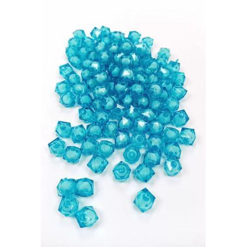 Küp Boncuk İçten Boncuklu Bileklik Çanta Boncuğu 10 mm 50 gr Gök Mavi - BNC449