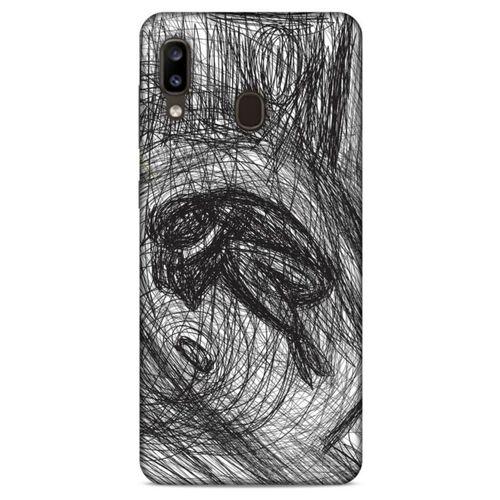 Samsung Galaxy A20 Kılıf Depresyon (37) Silicone Cover Sarı Lacivert