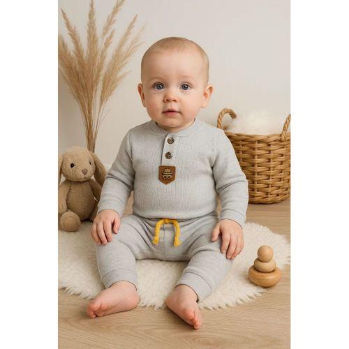 New Waffle Çıtlı Düğmeli 2'li Mevsimlik Takım