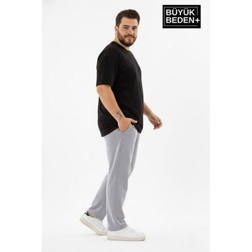 Erkek Büyük Beden Rahat Kalıp Paça Reçmeli İnce Eşofman Altı SPR26BEA952