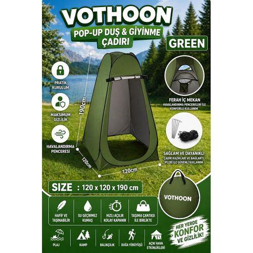 Otomatik Kabin Giyinme Çadırı 120x120x190 Cm Üst Havalandırma Yan Pencereli Duş & Wc Çadırı