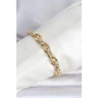 CM 14K Gold Renk Kalın Burgu Zincirli Model Kadın Bileklik