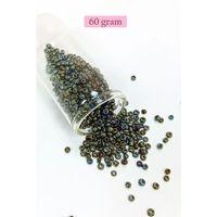 Dökme Cam Kum Boncuk (8/0) 3 mm - 60 Gram - Alacalı Renk - BNC192