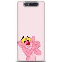 Samsung Galaxy A80 Kılıf HD Baskılı Kılıf - Pembe Panter + Tam Ekran Koruyucu