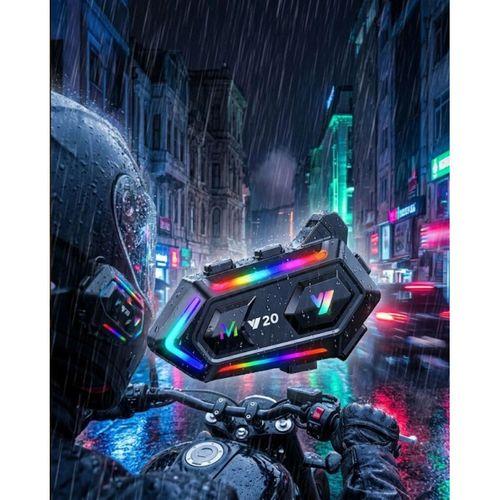 Bluetooth 5 3 Motosiklet Kask Intercom Kulaklık 1000 Metre Ipx6 Su Geçirmez