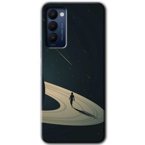 Tecno Camon 18 Kılıf HD Desen Baskılı Arka Kapak+Temperli Cam - Space Planet