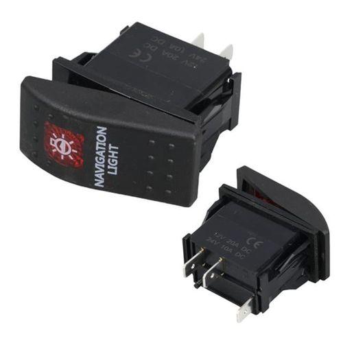 PowerMaster Navigasyon Sembollü Işıklı 3 Pinli On-Off 12-24V Marin Switch