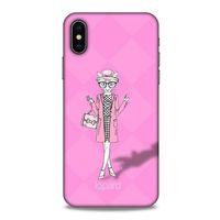 Apple iPhone XS Kılıf FunnyMaX (21) Koruyucu Kapak Şeker Pembe Kedi