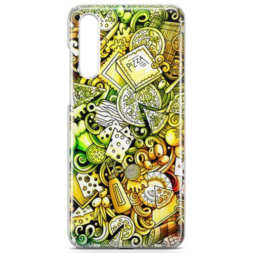 Huawei P20 Pro Kılıf Pizza Doodle Arka Kapak Koruma Desenli Full Koruyucu