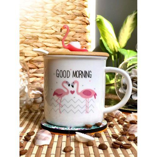 Flamingo Tasarım Beyaz Kupa Bardak