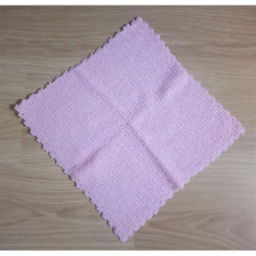 El İşi Pamuklu Banyo Lifi,El Örgüsü Lila  Duş Lifi 33X34Cm