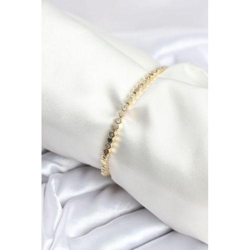 Pirinç Gold Renk İnce Petek Model Kadın Bileklik