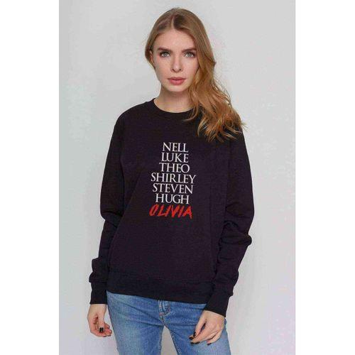 The Haunting Of Hill House Characters Name Baskılı Siyah Kadın Sweatshirt
