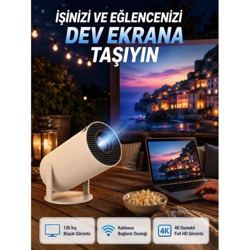 Full Hd 4k Destekli Akıllı Projeksiyon – 130 İnç Ekran, Uzun Ömürlü Ampul Ve Çoklu Giriş