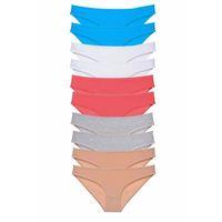 10 adet Süper Eko Set Likralı Kadın Slip Ten Gri Beyaz Fuşya Mavi