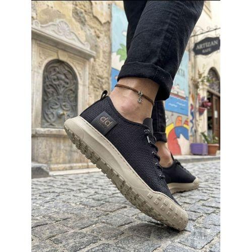 BA0248 BOA Siyah Bej Taban Esnek Bağcıklı Ultra Hafif Nefes Alan Sneaker Ayakkabı