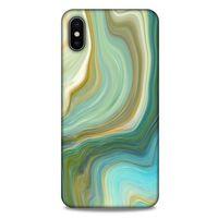 Mermer Desenli (23) Tema Ultra Koruma Kılıfı Su Yeşili Apple iPhone XS Max Kılıf