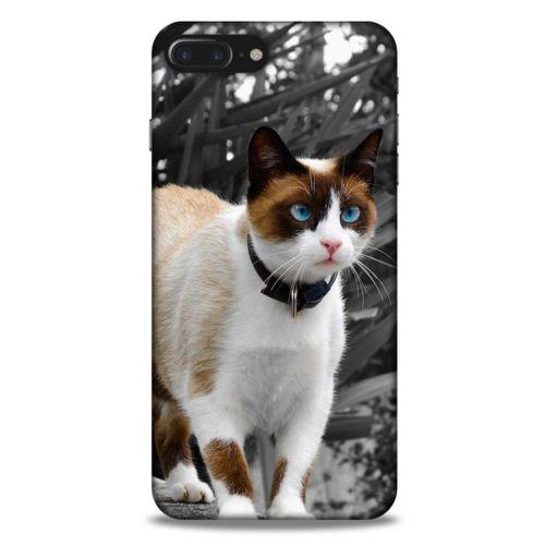 Lopard Apple Iphone 8 Plus Uyumlu Kılıf Kediler (43) Thin Fit Kılıf Beyaz Kedi