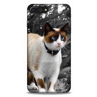 Lopard Apple Iphone 8 Plus Uyumlu Kılıf Kediler (43) Thin Fit Kılıf Beyaz Kedi