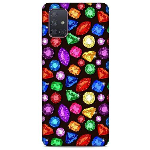 Samsung Galaxy A71 Kılıf Baskılı Özel Seri Taşlı (5) Koruma Kabı