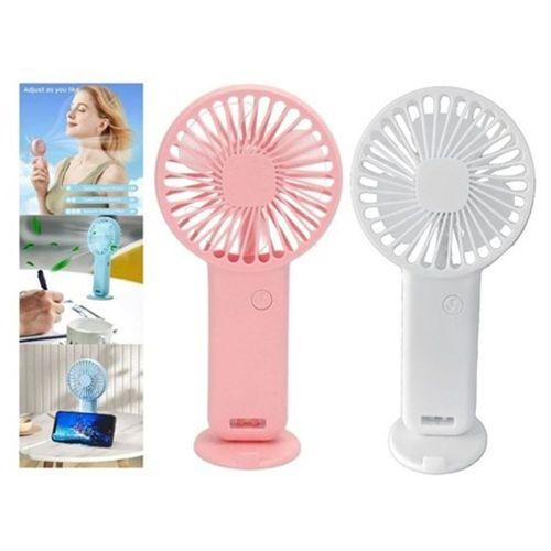 2 Adet Mini Fan,Telefon Tutucu,Portatif El Vantilatörü Pembe,Beyaz 9,3X19Cm Usb Şarjlı El Fanı
