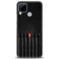 Realme C15 Kılıf HD Baskılı Kılıf - Kibrit Çöpleri + Tam Ekran Koruyucu