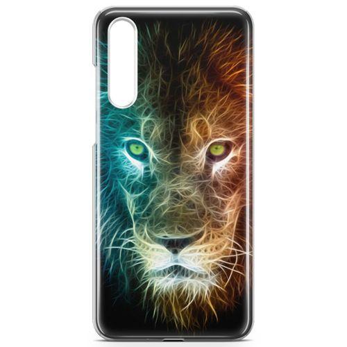 Huawei P20 Pro Kılıf Neon Aslan Arka Kapak Koruma Desenli Full Koruyucu