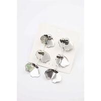 Metal Yaprak Küpe - Gümüş