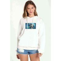 Underswap Sans Baskılı Beyaz Kadın Kapşonlu Sweatshirt