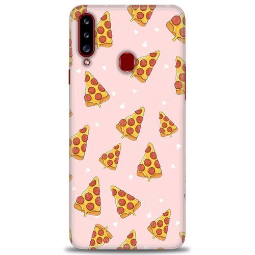 Samsung Galaxy A20S Kılıf HD Baskılı Kılıf - Pizza Dilimleri + Tam Ekran Koruyucu