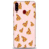Samsung Galaxy A20S Kılıf HD Baskılı Kılıf - Pizza Dilimleri + Tam Ekran Koruyucu