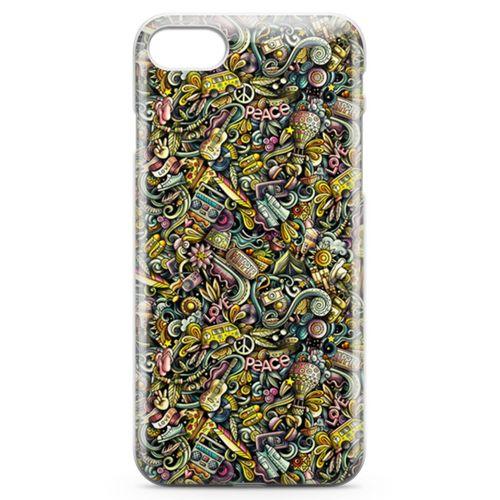 Apple iPhone 8 Kılıf Şapka Eldiven Doodle Arka Kapak Koruma Desenli Full Koruyucu