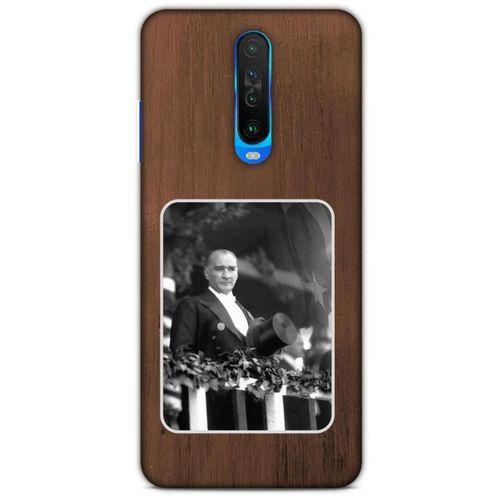Xiaomi Redmi K30 5G Kılıf Atatürk (35) Fit Design Kılıf Kahverengi Duvar