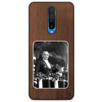 Xiaomi Redmi K30 5G Kılıf Atatürk (35) Fit Design Kılıf Kahverengi Duvar