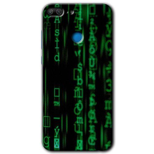 Honor 9 Lite Kılıf HD Desen Baskılı Arka Kapak - Matrix + Kırılmaz Cam