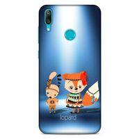 Huawei Y7 Prime 2019 Kılıf FunnyMaX (1) Kılıfı Mavi Beyaz