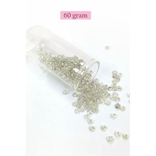 Dökme Cam Kum Boncuk Büyük Boy (6/0) 4 mm - 60 Gram - Şeffaf - BNC122