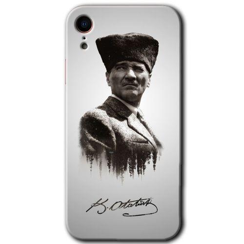 iPhone XR HD Baskılı Kılıf + 9D Tam Ekran Koruyucu - Mustafa Kemal Atatürk