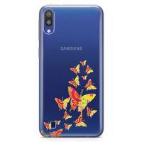 Samsung Galaxy M10 Kılıf Colorful Kelebek Arka Kapak Koruma Desenli Full Koruyucu
