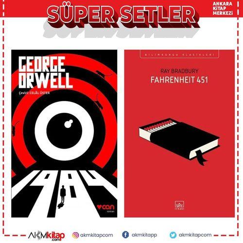 Can Yayınları 1984 ve İthaki Yayınları Fahrenheit 451 Ray Bradbury Seti 2 Kitap