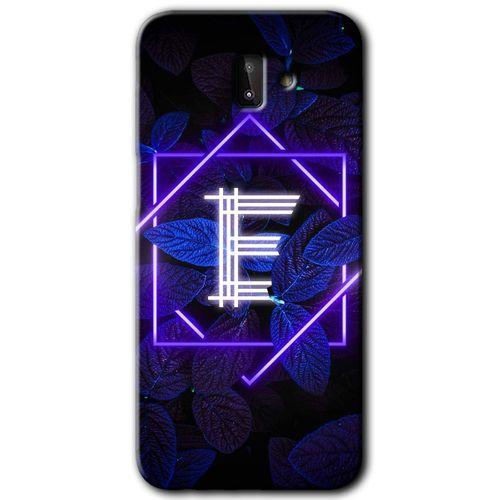 MRCİLETİSİM MRCİLETİSİM Samsung Galaxy J8 Kılıf HD Desen Baskılı Arka Kapak + Temperli Cam - Dark Neon Yaprak E Harfi
