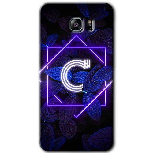 Samsung Galaxy Note 5 HD Baskılı Kılıf + 9D Tam Ekran Koruyucu - Dark Neon Yaprak C Harfi